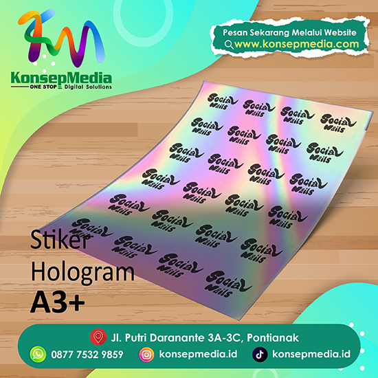 Sticker Hologram A3+ Fullcolor